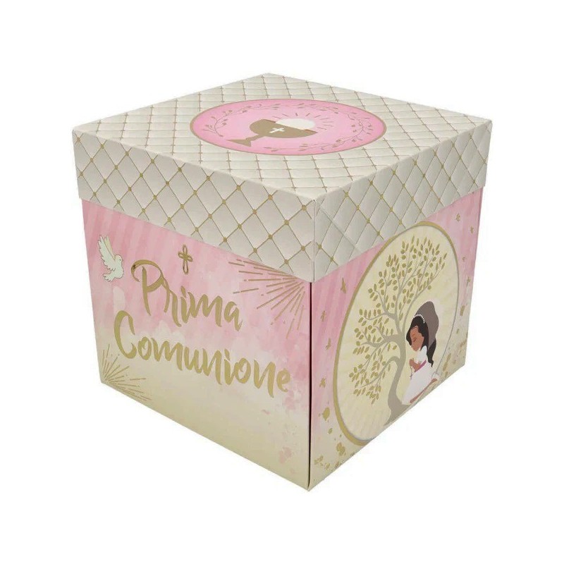 Scatola Regalo a Sorpresa: Box Surprise Comunione Rosa – 20x20cm