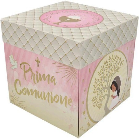 Scatola Regalo a Sorpresa: Box Surprise Comunione Rosa – 20x20cm