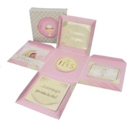 Scatola Regalo a Sorpresa: Box Surprise Comunione Rosa – 20x20cm