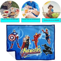 Tovaglietta Americana in Tessuto Avengers Marvel – 40x30 cm per Scuola, Pic-nic e Casa