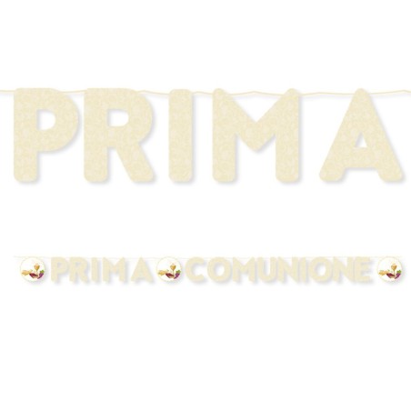 Festone Kit Maxi Scritta Prima Comunione Striscione Decorazioni Addobbi Festa 6MT.