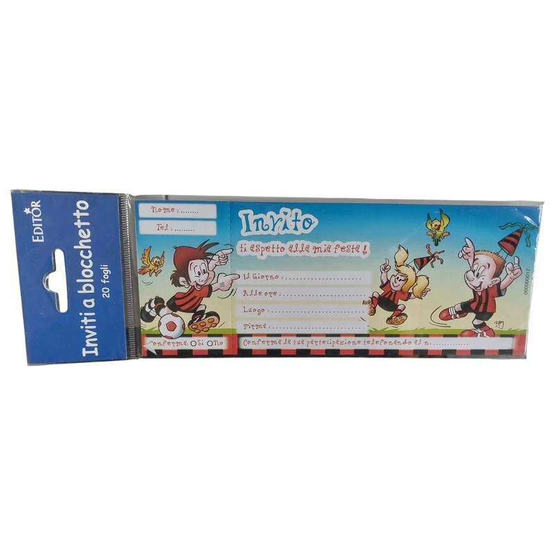 Biglietti Invito Compleanno per Bambini – Set 20 Pezzi, Design Rosso e Nero, 22,5x7,6 cm