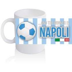 Tazza Napoli Campione 2023 – Tifosi Azzurri – Ceramica 330 ml – Edizione Celebrativa “And the Winner Is… Napoli”