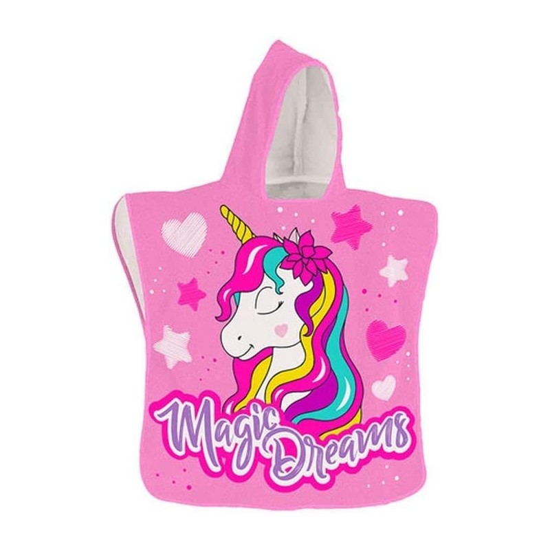 Asciugamano Poncho con Cappuccio Disney Unicorno Bambina 100x50cm