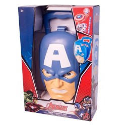 Valigetta Giochi Avengers Captain America Mavel Set Giocattolo con Braccialetto Frisbee, Spilla Luminosa e Album Figurine
