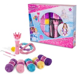 Kit Creativo Pom Pom Disney Princess – Set Fai-da-Te per Bambine con Lana, Accessori e Macchina Castello