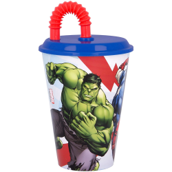 Set Pranzo Avengers Marvel – Bicchiere con Cannuccia e Portamerenda