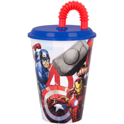 Set Pranzo Avengers Marvel – Bicchiere con Cannuccia e Portamerenda