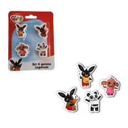 Blister 4 Gomme Sagomate Bing & Friends – Bing, Sula, Pando e Flop – Cancelleria Scuola