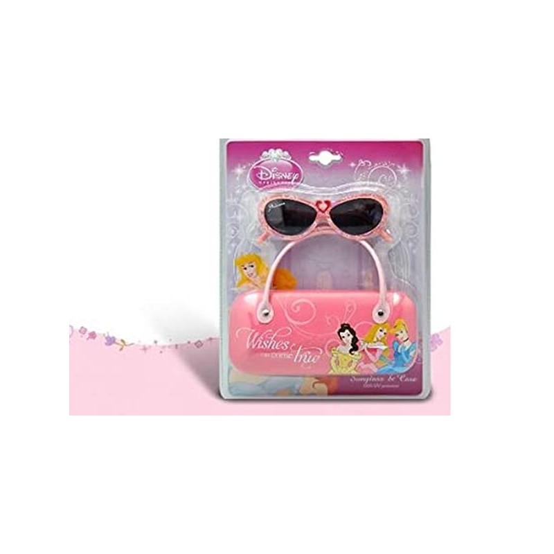 "Occhiali da Sole Principesse Disney Sagomati con Custodia - Protezione UV400 per Bambina
