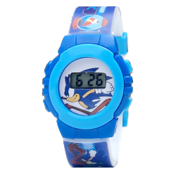 Orologio da Polso Digitale per Bambini Sonic - Confezione Regalo Sagomata, Lunghezza Totale 22 cm