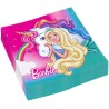 Tovaglioli Barbie con Unicorno – 20 Pezzi | Festa Magica per Bambini, Compleanno a Tema Barbie, Decorazioni Party Originali