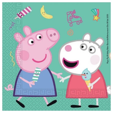 Peppa Pig Tovaglioli in Carta Originali – 20 Pezzi per Feste di Compleanno Bambini | Party Allegro, Colorato e Ufficiale