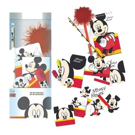 Set da 21 pezzi di Cancelleria Disney Mickey Mouse - Matita, Evidenziatore, Penna, Notes e Stickers di Topolino"