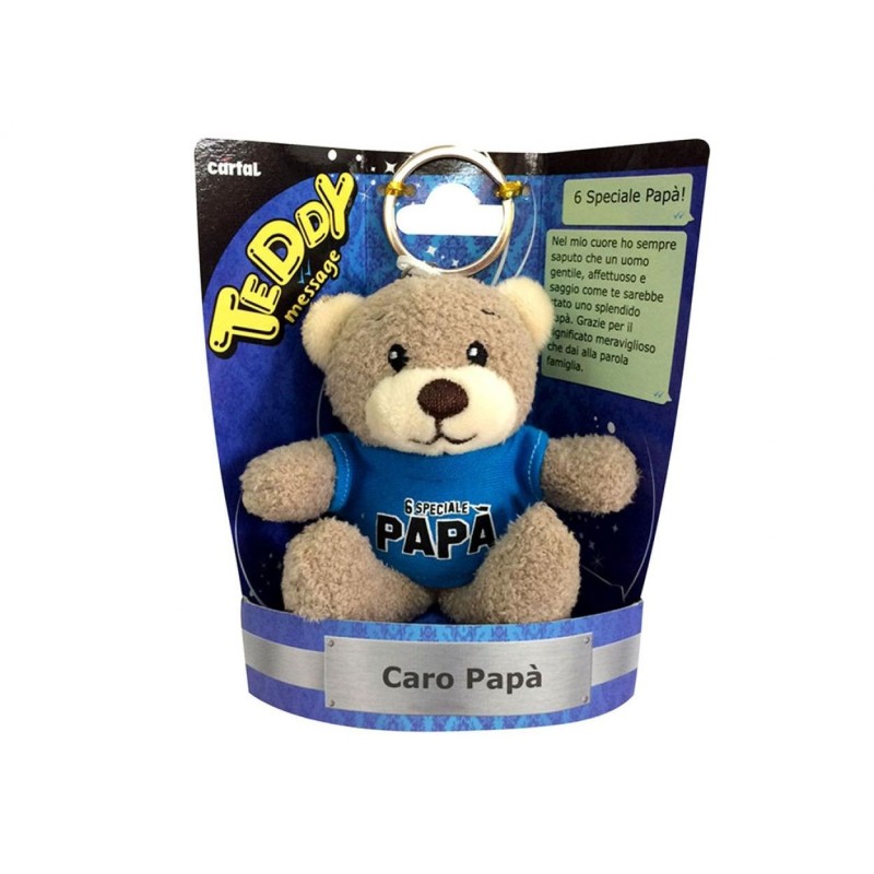 "Orsetto Portachiavi Teddy: Un Regalo Speciale per Papà - Peluche Pupazzo da 10 cm"