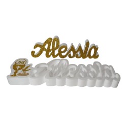 Porta Confetti Comunione Personalizzato 60 cm con Calice, Spiga e Pane – Centro Tavola Prima Comunione con Nome