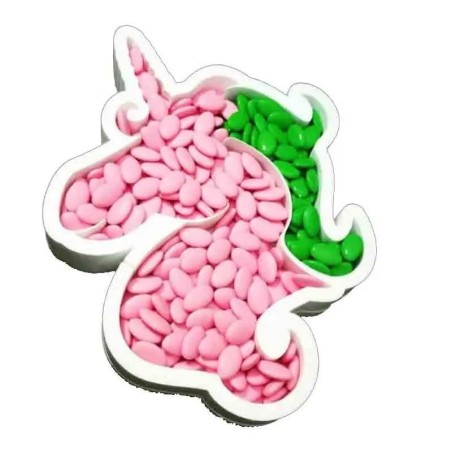 Portaconfetti Sagoma Unicorno in polistirolo vassoio contenitore compleanno nascita battesimo