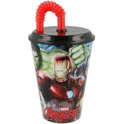 Bicchiere con Cannuccia Avengers Marvel 430 ml: Riutilizzabile e Resistente