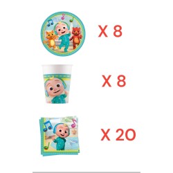 Coordinato per Feste Compleanno Cocomelon Kit Party Bambini Festa e Party