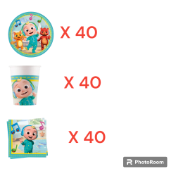 Coordinato per Feste Compleanno Cocomelon Kit Party Bambini Festa e Party
