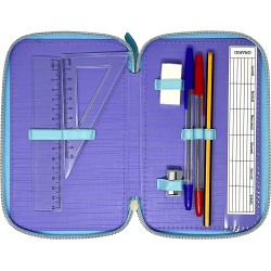 Astuccio Scuola Multiscomparto 44 Pz. Frozen & Olaf Disney con 3 Zip - Portacolori Giotto 20x13x6 cm
