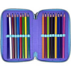 Astuccio Scuola Multiscomparto 44 Pz. Frozen & Olaf Disney con 3 Zip - Portacolori Giotto 20x13x6 cm