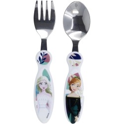 Posate Frozen Disney - Forchetta e Cucchiaio in Acciaio Inossidabile per Bambina