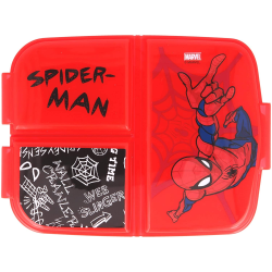 Portapranzo Contenitore Multiscomparto Spiderman Marvel - 18 x 13,5 x 5,5 cm
