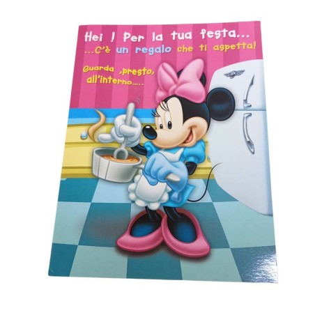 Biglietto di Auguri Compleanno Disney Minnie & Friends con Calamita – 20x14 cm con Busta Colorata