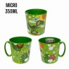 Tazza per Bambini 350 ml Dinosauro Roar – Plastica BPA Free Microonde – Mug con Manico per Colazione,