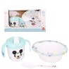 Set Pappa Per Microonde 3 Pezzi Mickey Baby Piatto Ciotola Posata Borraccia in Box Gift Disney Bambini