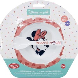 Set Pappa Disney Minnie per Microonde – Piatto Fondo + Cucchiaio per Bambina (10+ mesi)