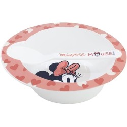 Set Pappa Disney Minnie per Microonde – Piatto Fondo + Cucchiaio per Bambina (10+ mesi)