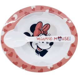 Set Pappa Disney Minnie per Microonde – Piatto Fondo + Cucchiaio per Bambina (10+ mesi)
