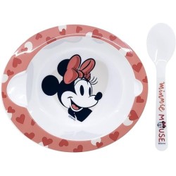 Set Pappa Disney Minnie per Microonde – Piatto Fondo + Cucchiaio per Bambina (10+ mesi)