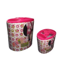 Portapenne da tavolo in metallo-Minnie-Disney-Bambina 12x8cm Scuola e Regalino Bambina