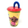 Bicchiere con Cannuccia Bing il Coniglietto in Plastica - 430 ml
