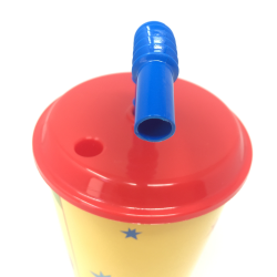 Bicchiere con Cannuccia Bing il Coniglietto in Plastica - 430 ml