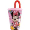 Bicchiere con Cannuccia Minnie Mouse Disney in Plastica – 430 ml – Tazza Bambini Riutilizzabile