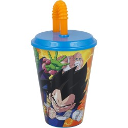 Bicchiere con Cannuccia Dragon Ball Z in Plastica - 430 ml