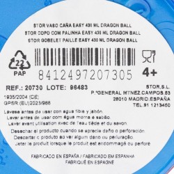 Bicchiere con Cannuccia Dragon Ball Z in Plastica - 430 ml