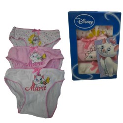 Set 3 Mutandine Aristogatti Minou Disney in Cotone | Slip Bambina 2-3 Anni | Intimo Bimba 100% Cotone