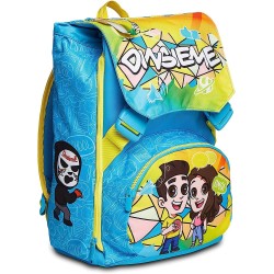 Zaino Scuola Seven Elementare Estensibile Dinsieme con Tasca Laterale Porta Borraccia Celeste