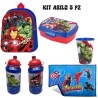 Set Scuola Asilo Avengers Marvel 5 Pezzi – Zaino 3D 30 cm + Borraccia + Bicchiere + Portamerenda + Tovaglietta