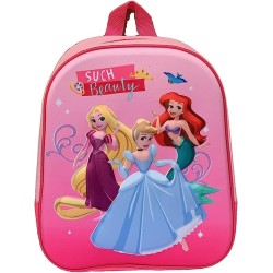 Zaino Asilo Principesse Disney Ariel Rapunzel Cenerentola 3D Zainetto Scuola 33cm