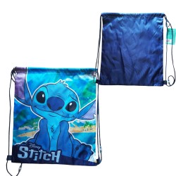 Sacca Borsone di Stitch Celeste Boys Disney Borsa Tempo Libero Scuola Palestra 38X29cm Bambini