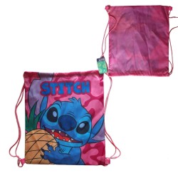 Sacca Borsone di Stitch Rosa Girls Disney Borsa Tempo Libero Scuola Palestra 38X29cm Bambini