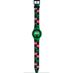 Orologio da Polso Digitale Minecraft per Bambini con Confezione Regalo Sagomata - Lunghezza Totale 22 cm