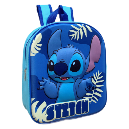 Zaino Asilo Bambino 3D Stitch Disney – Zainetto Scuola Materna 30 cm con Spallacci Regolabili e Manico