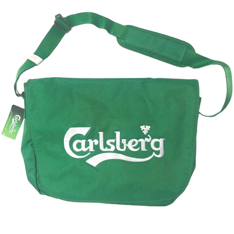 Borsa Tracolla CARLSBERG Verde Con Pattina Adatto per Scuola e Ufficio Tempo Libero